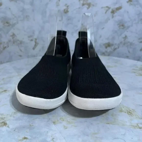 Fitflop Uberknit Womens Sz 6.5 Shoes Black White Slip On Comfort Casual Sneakers - Picture 2 of 13